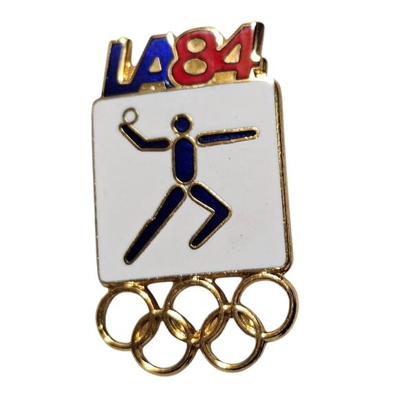 1984 Las Angeles Handball Olympic Game Pin - Picture 1 of 2